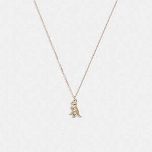 Coach 14 K Gold Rexy Pendant Necklace Smycken Dam Guld | 10GTJEZLS