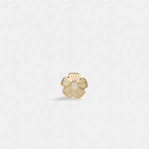 Coach 14 K Gold Tea Rose Single Stud Earring Smycken Dam Guld | 06PIBXHQG
