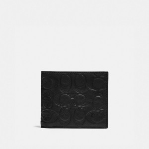 Coach 3 In 1 Wallet In Signature Leather Billfolder Herr Svarta | 42KPQXVWY