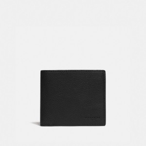 Coach 3 In 1 Wallet With Signature Canvas Detail Billfolder Herr Svarta Khaki | 27CSHLBIK