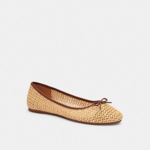 Coach Abigail Flat Platta Skor Dam Beige | 19APBQJVX