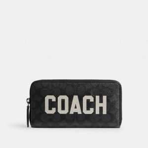 Coach Accordion Wallet In Signature Canvas With Graphic Stor Plånbok Herr Grå Olika Färger | 75JTCKLPS