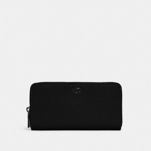 Coach Accordion Wallet With Signature Canvas Interior Stor Plånbok Dam Svarta | 71EWSDZXY