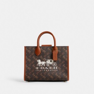 Coach Ace Tote 26 With Horse And Carriage Print Toteväska Dam Olika Färger | 80VIBKJHT