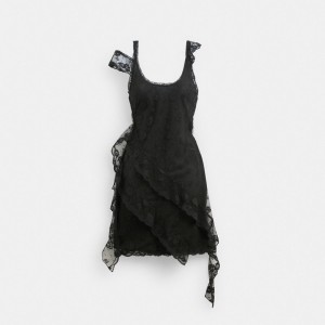 Coach All Over Lace Mini Dress Klänning Dam Svarta | 47NGSMYEI