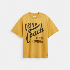 Coach Americana T Shirt Blast Herr Gula | 82XRJUKZM