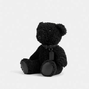 Coach Bear Collectible In Shearling Resväska Dam Svarta Svarta | 53DKVTYAP
