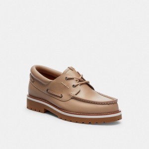 Coach Benson Boat Shoe Loafers Herr Grå Bruna | 82HFXDQUA