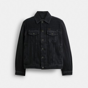 Coach Black Denim Jacket In Organic Cotton Jackor Herr Svarta | 73EWNXZSB