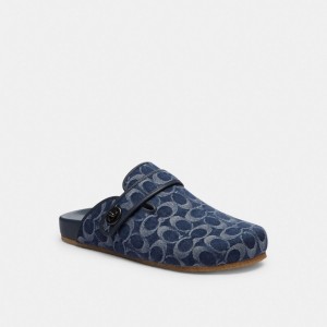 Coach Blake Clog In Signature Denim Sandaler Herr Blå | 82HOSUBCR