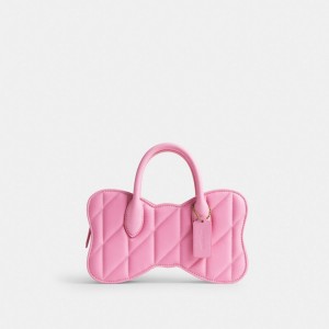 Coach Bow Bag With Quilting Crossbody Väska Dam Rosa | 78LRFIJUE
