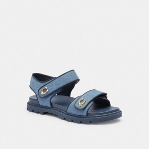 Coach Brynn Sandal Sandaler Dam Indigo Blå | 75MKFURIG