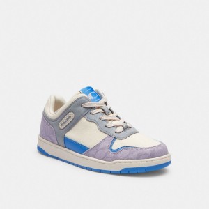 Coach C201 Low Top Sneaker In Signature Canvas Sneakers Dam Lila | 73HCAEVXN