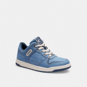 Coach C201 Low Top Sneaker Sneakers Dam Indigo Blå | 92MOXQEIY