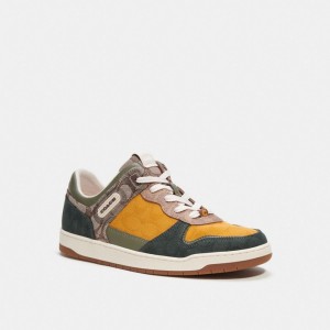Coach C201 Sneaker In Mixed Signature Fabric Sneakers Herr Gröna | 43NTGRAUQ