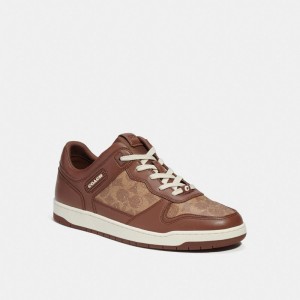 Coach C201 Sneaker In Signature Canvas Sneakers Herr Olika Färger | 27BDVOUWP