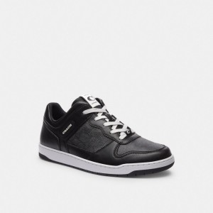 Coach C201 Sneaker In Signature Canvas Sneakers Herr Svarta | 28UOLTMJS
