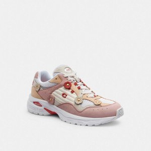 Coach C301 Sneaker With Tea Rose Sneakers Dam Ljusrosa | 43INKQDFC