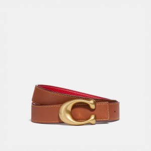 Coach C Hardware Reversible Belt, 32 Mm Bälte Dam Röda | 03LBRDHIS