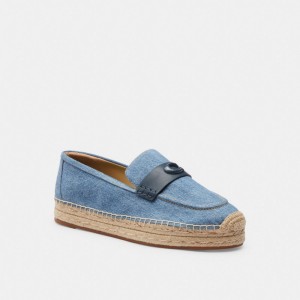 Coach Camilla Espadrille Platta Skor Dam Indigo Blå | 67ALGNOXC