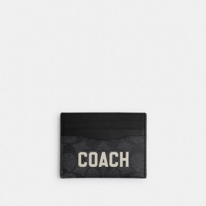 Coach Card Case In Signature Canvas With Graphic Card Case Herr Grå Olika Färger | 72SOLBUWZ