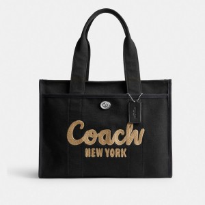 Coach Cargo Tote Bag 42 Toteväska Dam Silver Svarta | 91CIRVKQJ