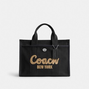 Coach Cargo Tote Bag Toteväska Dam Silver Svarta | 49ZETJVLG