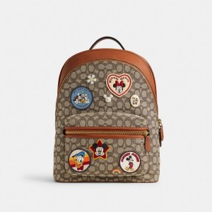 Coach Charter Backpack In Signature Textile Jacquard With Patches Ryggsäckar Herr Olika Färger | 95MDSGZEF