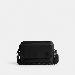 Coach Charter Flap Crossbody 24 Crossbody Väska Herr Svarta | 87ZIDYNWF