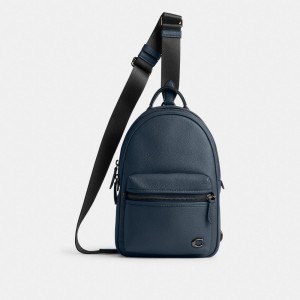 Coach Charter Pack Crossbody Väska Herr Mörkblå | 05ROJXNQC