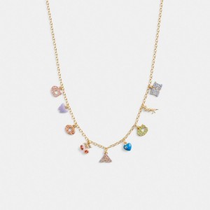 Coach Cherry And Heart Charm Necklace Smycken Dam Guld Olika Färger | 32ISRLCBN