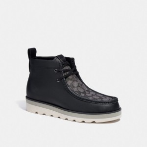 Coach Chukka Boot In Signature Jacquard Stövlar Herr Svarta | 59NXWLBHO