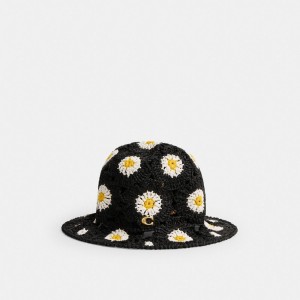 Coach Daisy Crochet Bucket Hat Hatt Dam Svarta | 93OFBXVQK