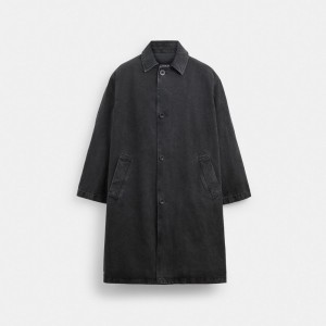 Coach Denim Balmaccan In Organic Cotton Jackor Herr Svarta | 15GDTJVXC