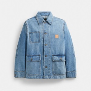 Coach Denim Chore Jacket Jackor Herr Ljustvätt | 94NYBIUMO