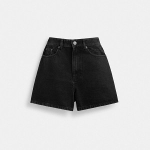 Coach Denim Shorts In Organic Cotton Byxor Dam Svarta | 64EXKCJLI