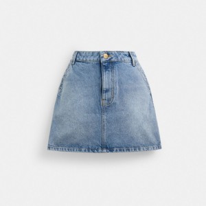 Coach Denim Skirt Byxor Dam Blå | 18HSTRANK