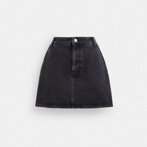 Coach Denim Skirt In Organic Cotton Byxor Dam Svarta | 15WFDQOMB