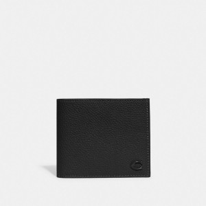 Coach Double Billfold Wallet Billfolder Herr Svarta | 57OSNRWGH