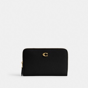 Coach Essential Medium Zip Around Wallet Stor Plånbok Dam Svarta | 29IYMLBKW