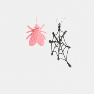 Coach Fly Web Mismatch Earrings Smycken Dam Silver Olika Färger | 65XCOMWTH