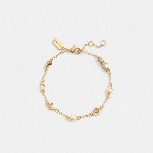 Coach Garden Charms Bracelet Smycken Dam Guld Olika Färger | 76QHGTCUO