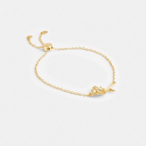 Coach Garden Flower Slider Bracelet Smycken Dam Guld | 90CSOUGER