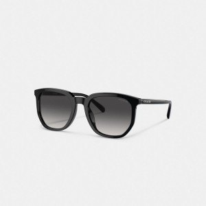 Coach Geometric Square Sunglasses Solglasögon Herr Svarta | 87UMRJHNK