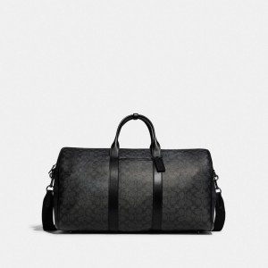 Coach Gotham Duffle Bag In Signature Canvas Duffelväska Dam Svarta Koppar Grå | 32KQETMWG