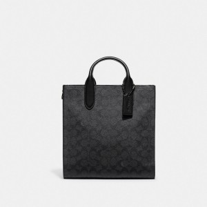 Coach Gotham Tall Tote 24 In Signature Canvas Toteväska Dam Grå | 36YAURZLM
