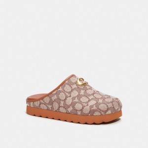 Coach Hadley Slipper In Signature Textile Jacquard Platta Skor Dam Olika Färger | 17JXPCHFE