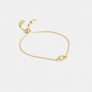 Coach Halo Round Slider Bracelet Smycken Dam Guld | 30XVGZLMJ