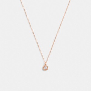 Coach Halo Tea Rose Pendant Necklace Smycken Dam Rosa Guld | 34CGTSAOF