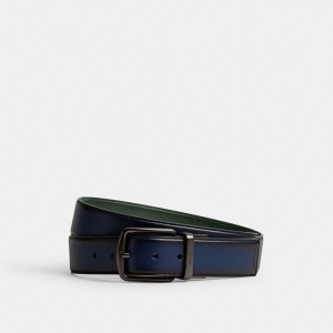 Coach Harness Buckle Cut To Size Reversible Belt, 38 Mm Bälte Herr Mörkblå Gröna | 01QXPJHAG